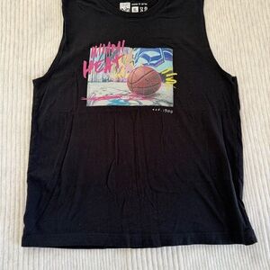 Black Graphic Muscle Tee